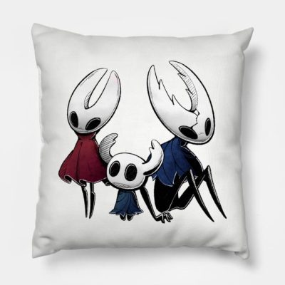 The Knight Hornet And The Hollow Knight Trio Throw Pillow Official Hollow Knight Merch