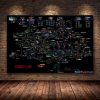 Game Hollow Knight Map Game Poster Decor HD Printed Canvas Painting Hallownest Posters Wall Art Picture 31 - Hollow Knight Store