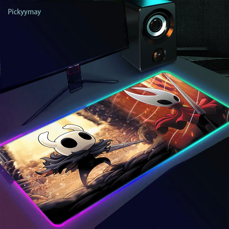 Large RGB Mouse Pad XXL Gaming Mousepad LED Mouse Mat Hollow Knight Gamer Mousepads Table Pads 2 - Hollow Knight Store