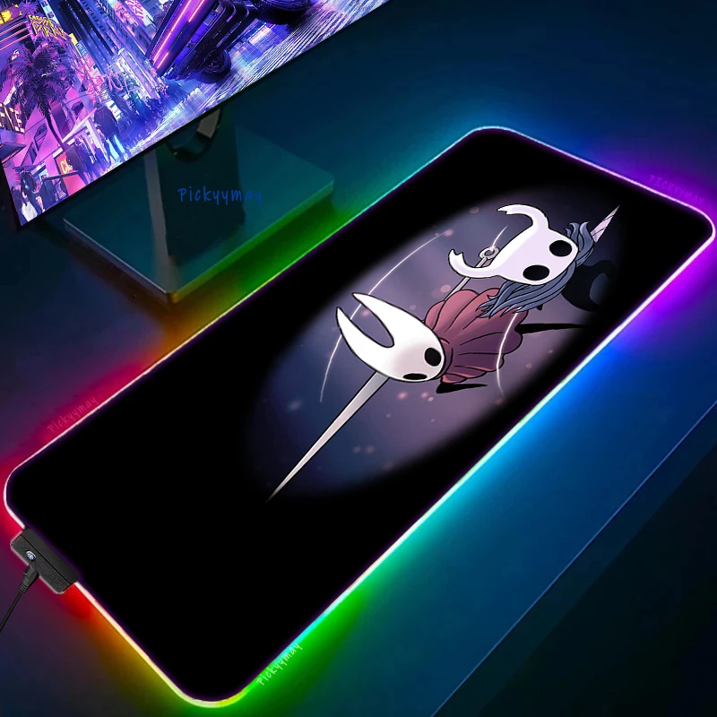 Large RGB Mouse Pad XXL Gaming Mousepad LED Mouse Mat Hollow Knight Gamer Mousepads Table Pads - Hollow Knight Store