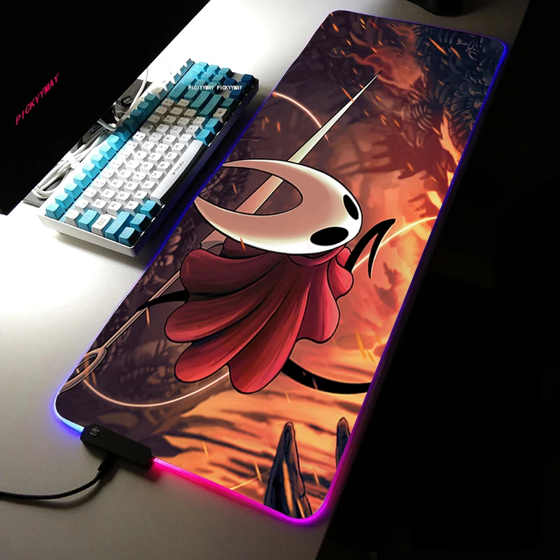 Hollow Knight RGB Gaming Mouse Pad Large Home Mousepad Gamer Office Natural Rubber XXL Mouse Mat 16 - Hollow Knight Store