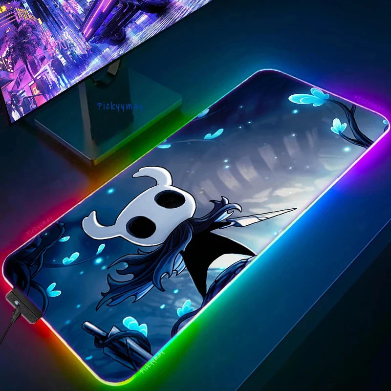 Large RGB Mouse Pad XXL Gaming Mousepad LED Mouse Mat Hollow Knight Gamer Mousepads Table Pads 15 - Hollow Knight Store