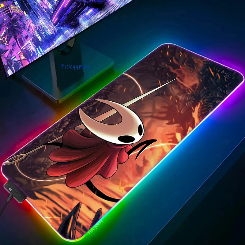 Large RGB Mouse Pad XXL Gaming Mousepad LED Mouse Mat Hollow Knight Gamer Mousepads Table Pads 16 - Hollow Knight Store