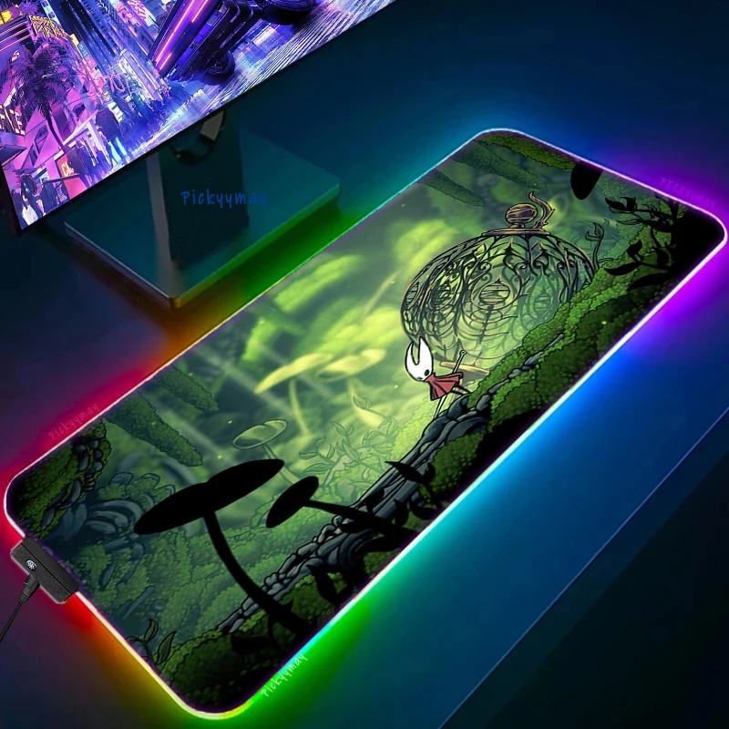 Large RGB Mouse Pad XXL Gaming Mousepad LED Mouse Mat Hollow Knight Gamer Mousepads Table Pads 17 - Hollow Knight Store